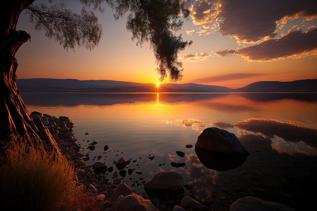 Un tramonto sul Mare di Galilea