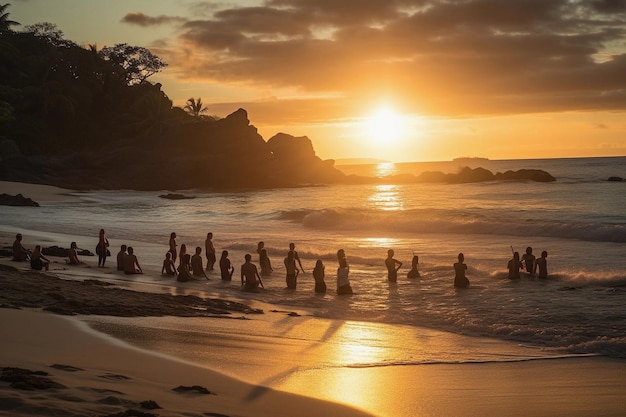 Un tramonto sulla spiaggia