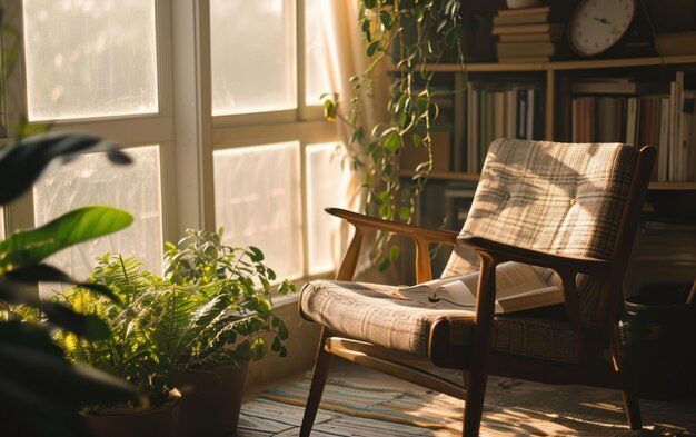 Un tranquillo angolo di lettura con la luce del mattino