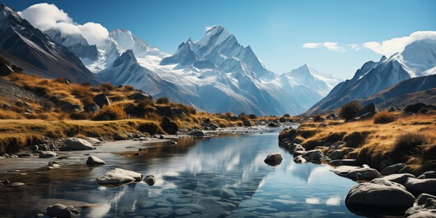 Un tranquillo paesaggio montano alpino