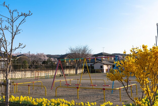 Un tranquillo piccolo parco di campagna in Giappone