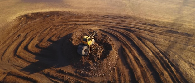 un trattore è visto in un deserto