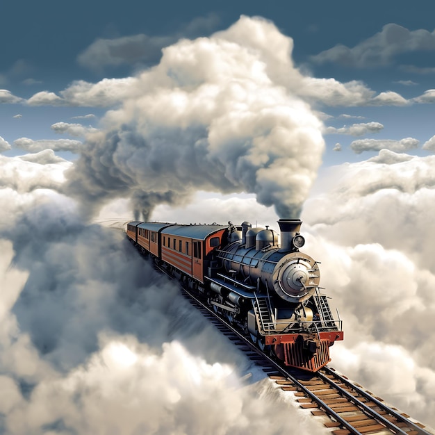 Un treno attraversa le nuvole.
