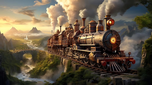 Un treno con vapore e vapore