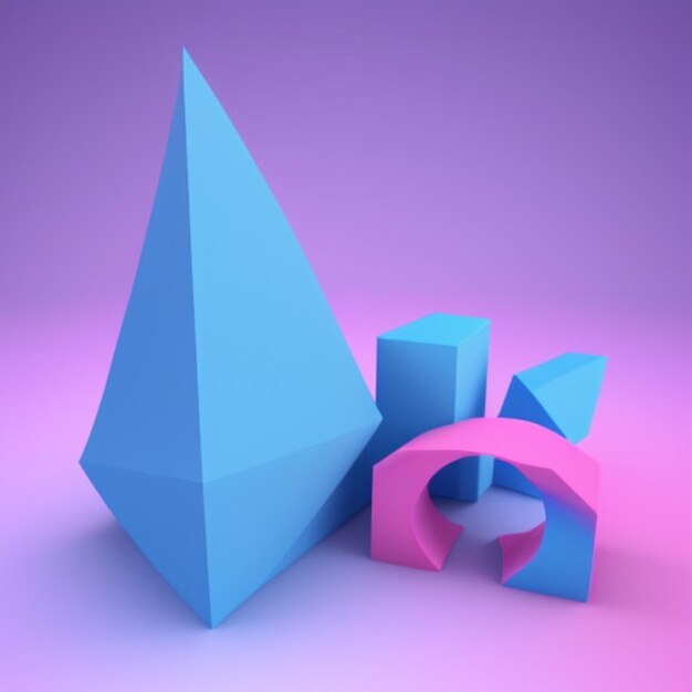 un triangolo blu e rosa con un triangulo blu su di esso