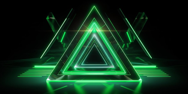 Un triangolo verde con sopra la parola neon