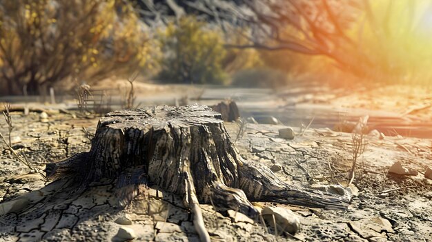 Un tronco d'albero 3D in stile deserto di CryEngine