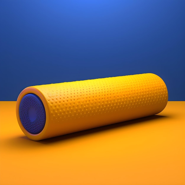 Un tubo giallo che ha uno sfondo blu e ha uno sfondo blu.