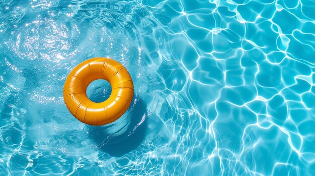 Un tubo gonfiabile colorato che galleggia in una piscina