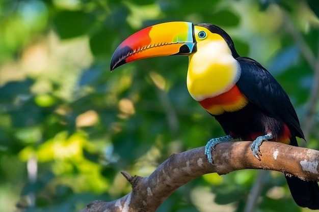 Un tucano si siede su un ramo in costa rica