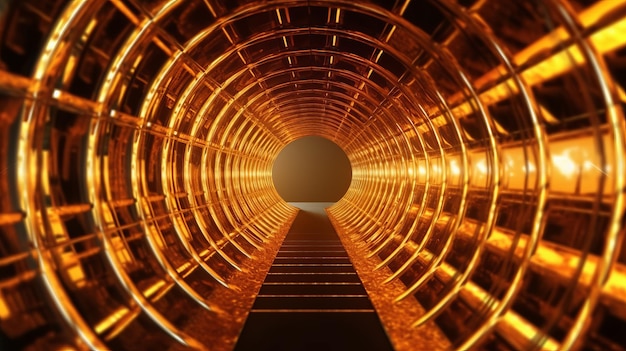 Un tunnel affascinante con una luce accattivante alla fine Generative ai