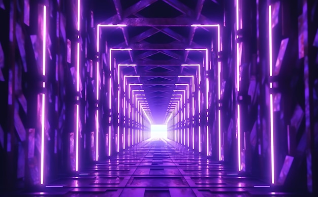 Un tunnel di luci viola