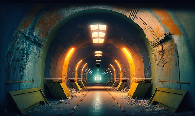 Un tunnel sicuro che conduce a un bunker militare