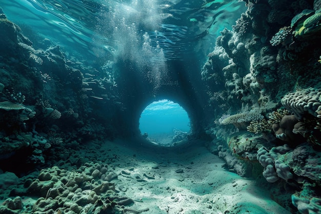 Un tunnel sottomarino nell'oceano