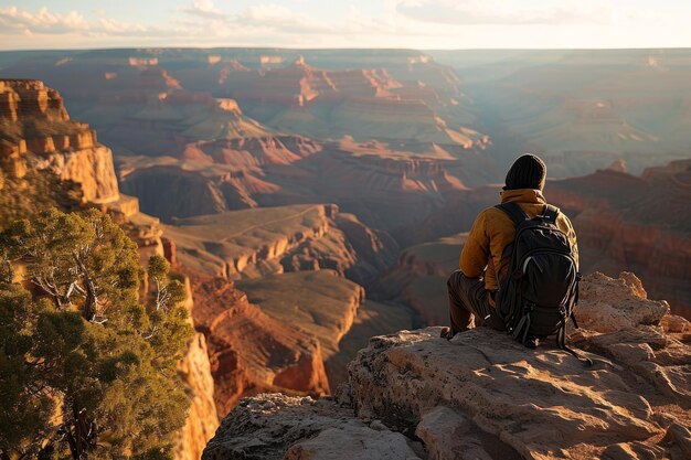 Un turista nel Grand Canyon.