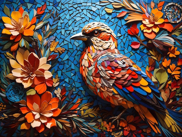 Un uccello artistico immaginario