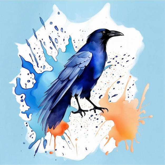 Un uccello azzurro colorato d'acqua con la parola speranza su di esso