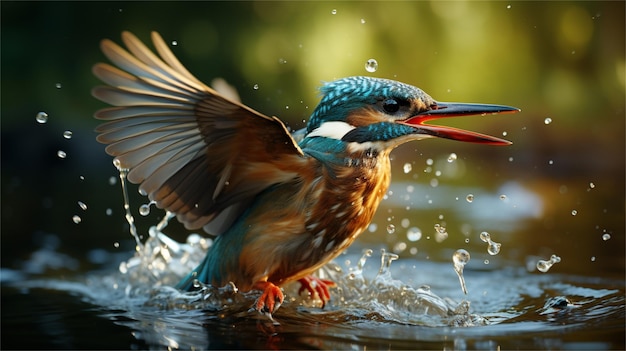 Un uccello blu con un becco che dice uccello blu sulla schiena