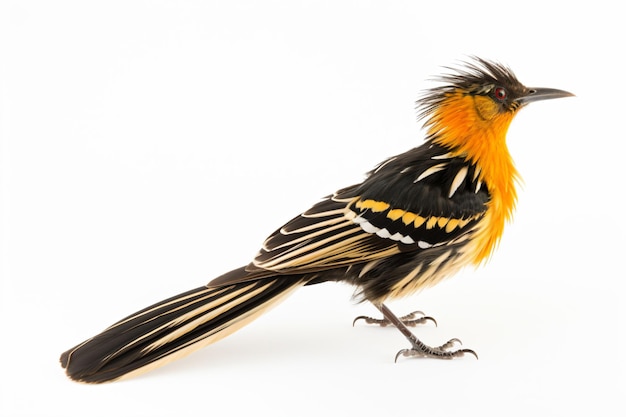 un uccello con la testa e la coda gialle e nere
