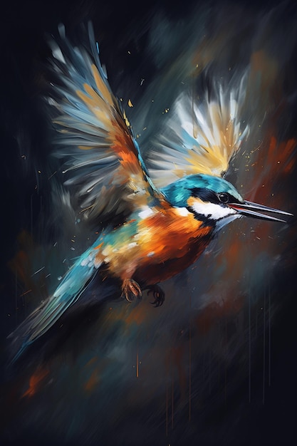 Un uccello con un becco che ha la parola re su di esso.