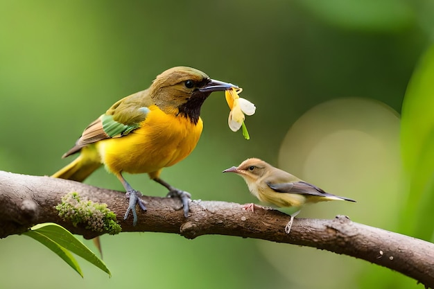 Un uccello con un insetto nel becco sta mangiando un insetto.