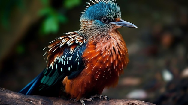 Un uccello con un mohawk si siede su un ramo.