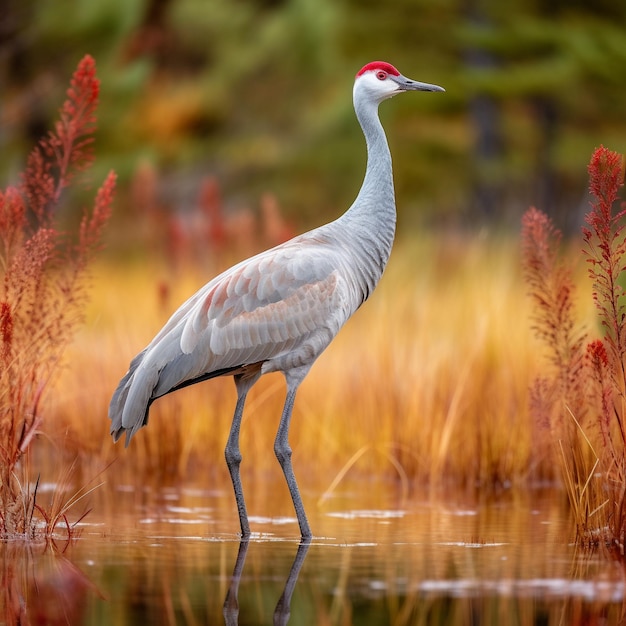 un uccello è in piedi in uno stagno con la parola cicogna su di esso.