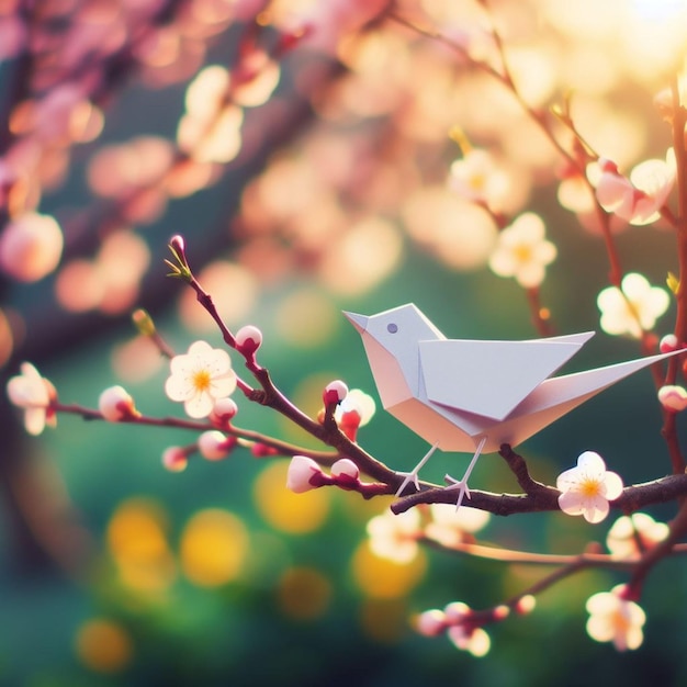 un uccello è seduto su un ramo con il sole dietro di lui