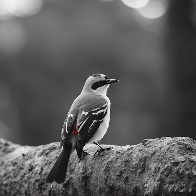 Un uccello in piedi sull'albero e guardando lo sfondo della natura