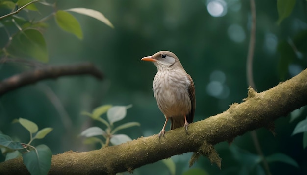 Un uccello seduto su un ramo d'albero