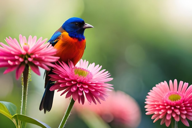 Un uccello su un fiore