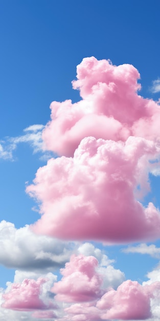 Un'unica nuvola sullo sfondo di un cielo sfumato per uno sfondo mobile sereno IA generativa