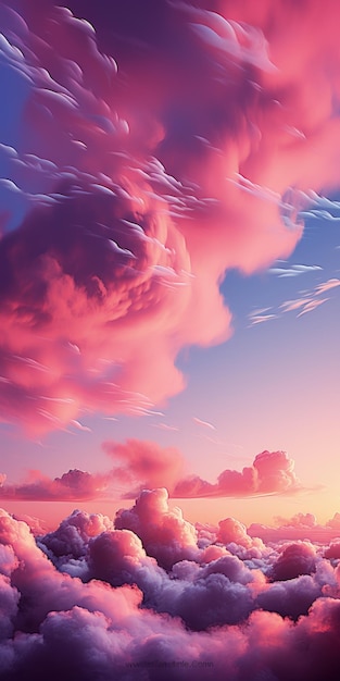 Un'unica nuvola sullo sfondo di un cielo sfumato per uno sfondo mobile sereno IA generativa