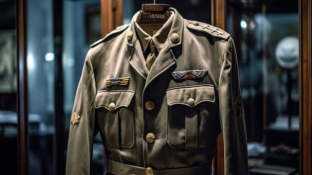 Un'uniforme esposta in un museo