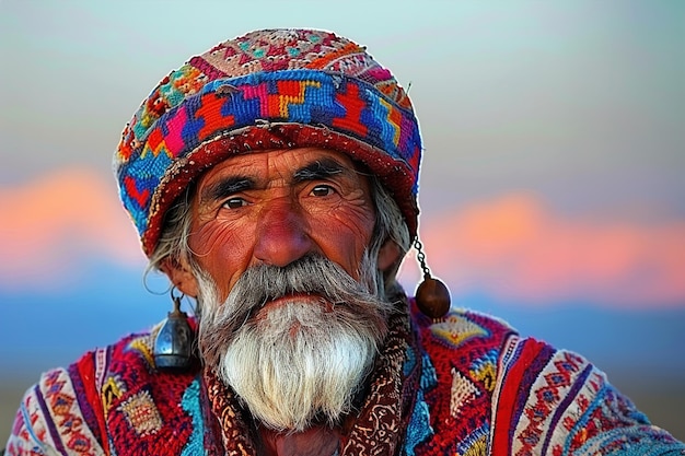 Un uomo anziano con la fronte arrugginita e lo sguardo pensieroso che riflette profonda contemplazione e saggezza