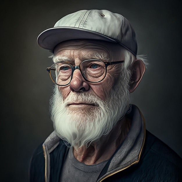 Un uomo anziano con un berretto