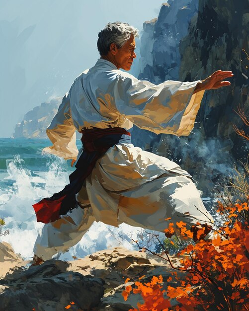 un uomo che fa Tai Chi