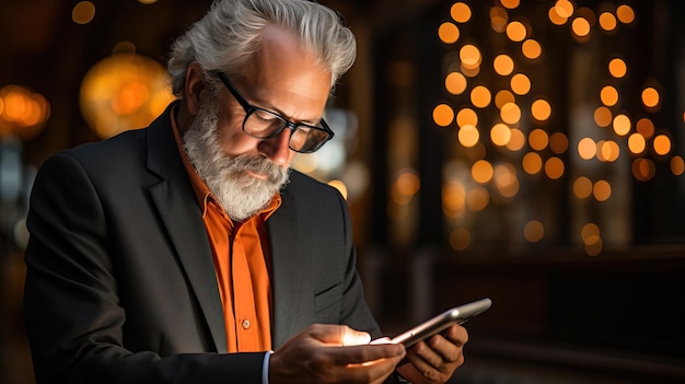 Un uomo che guarda un cellulare