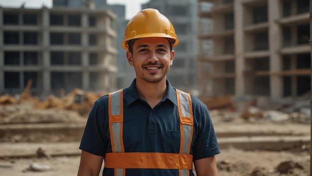 un uomo che indossa un casco duro e indossa un cappello duro