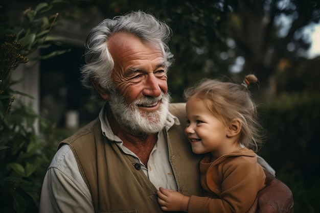 Un uomo che tiene in braccio una bambina