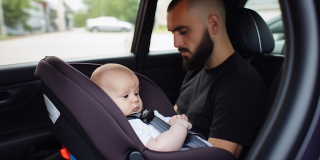 Un uomo che tiene un bambino