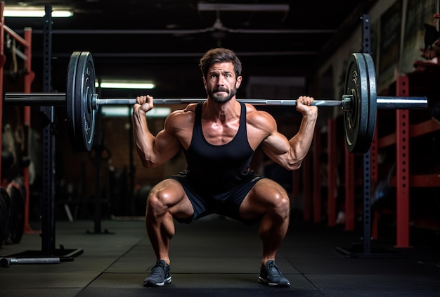 un uomo che usa un kettlebell in una palestra al coperto