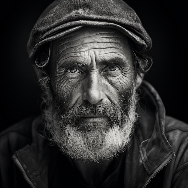 un uomo con barba e cappello indossa un cappello.