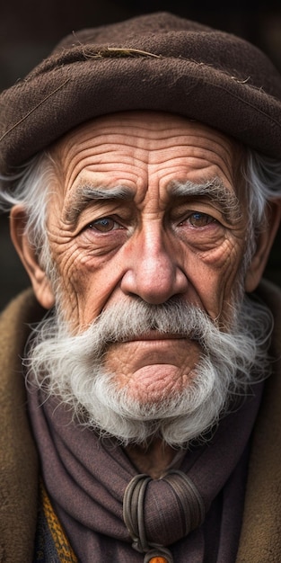 Un uomo con barba e cappello