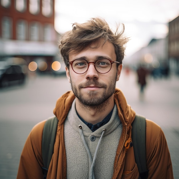 Un uomo con gli occhiali