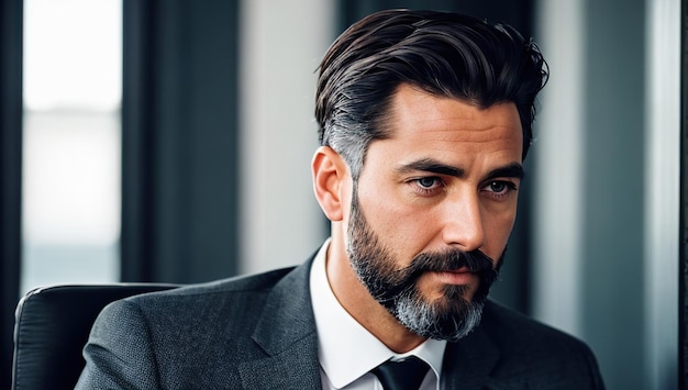 Un uomo con la barba che indossa un abito