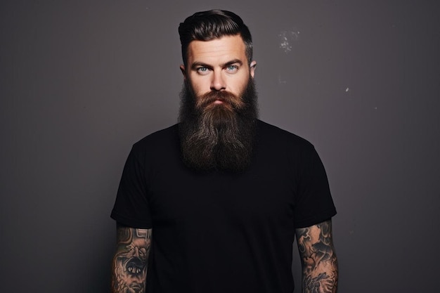 un uomo con la barba e i tatuaggi sulla faccia