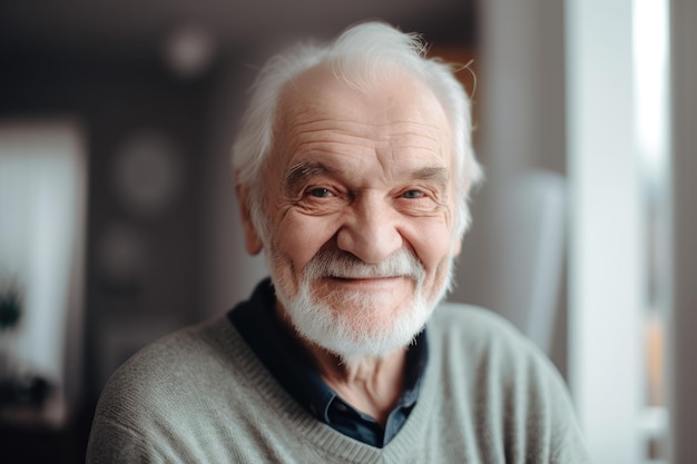 Un uomo con la barba sorride alla telecamera