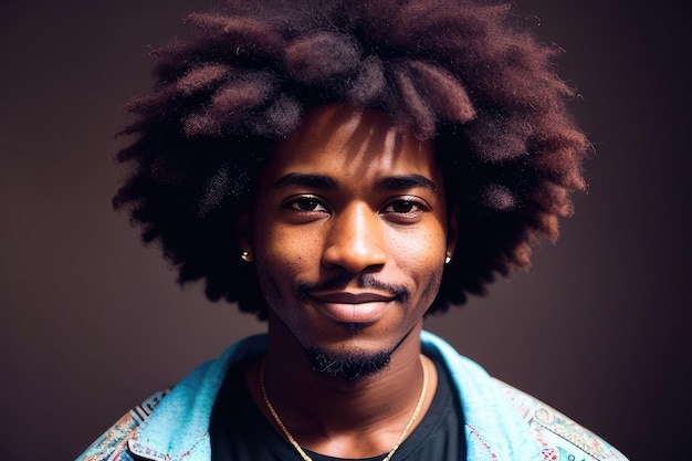 Un uomo con un afro in testa