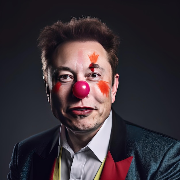 un uomo con un clown dipinto sulla faccia